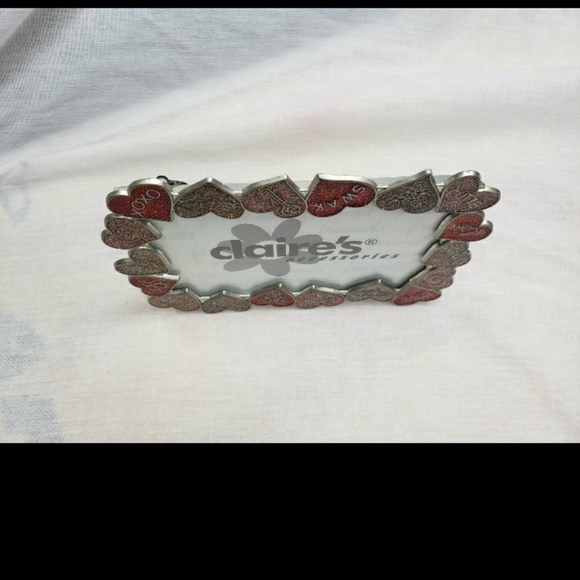 Rectangular Metal Red Pink Glitter Heart Picture Frame 4 x 6 Photos Candy Hearts - Picture 3 of 3